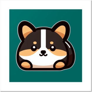 Marble Rye Cute Tricolor Corgi Loaf Posters and Art